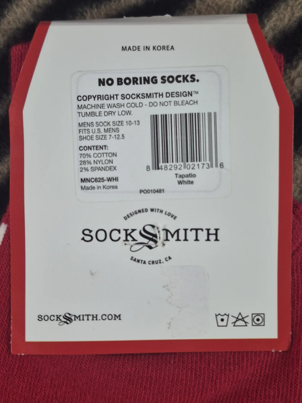Socksmith Men's Tapatio Hot Sauce Graphic Cotton Crew Socks